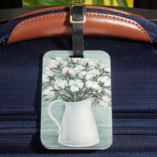 コットンフラワーのファームハウス荷物タグ ラゲッジタグ