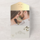 コットンフラワーの結婚式 オールインワン招待状 (外側)
