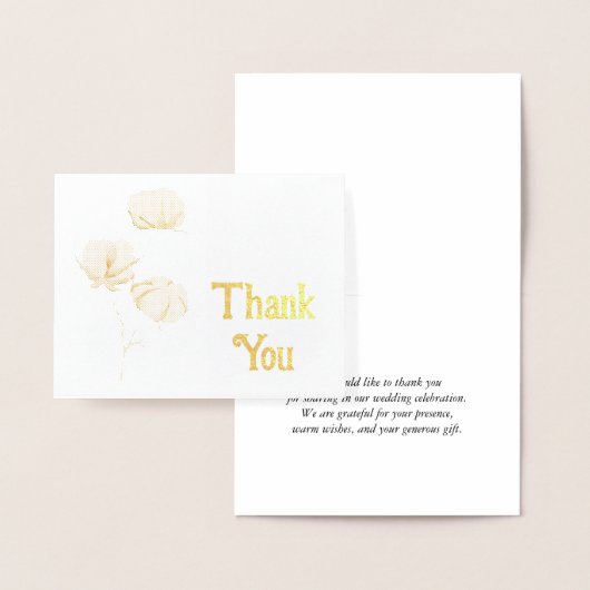 コットンフラワーサンキュー 箔カード (ディスプレー)