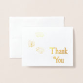 コットンフラワーサンキュー 箔カード (封筒付き正面)