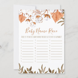 コットンフラワーベビー名レースベビーシャワーゲーム 招待状