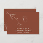 コットンフラワーボホテラコッタ感謝していがあなたを 招待状 (正面/裏面)