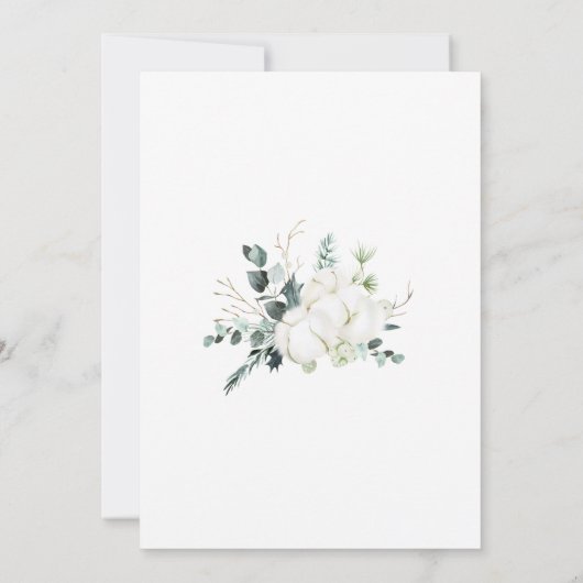 コットンフラワーユーカリプトゥスアーチクリスマスパーティー 招待状 (裏面)