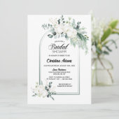 コットンフラワーユーカリプトゥスアーチブライダルシャワー 招待状 (スタンド正面)
