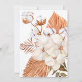 コットンフラワー水彩ウェディングシャワー 招待状 (裏面)