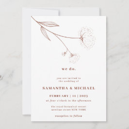 コットンフラワー テラコッタ インドゥィ ボタニカル ウェディング 招待状