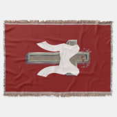 コットンブランケット赤の背景 スローブランケット (正面)