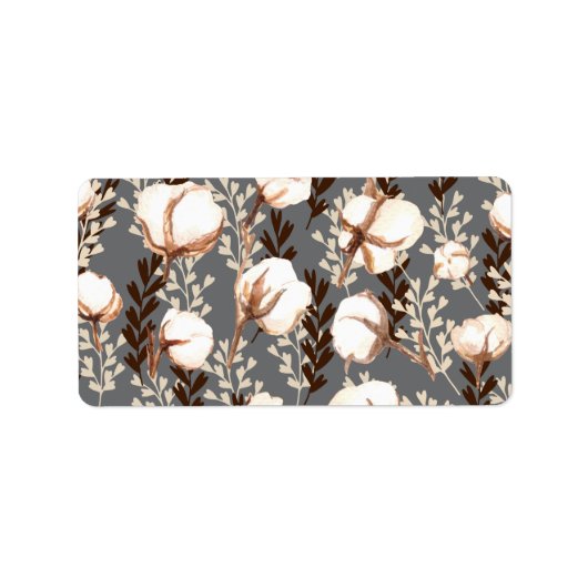 コットンプラントパターングレー ラベル (正面)