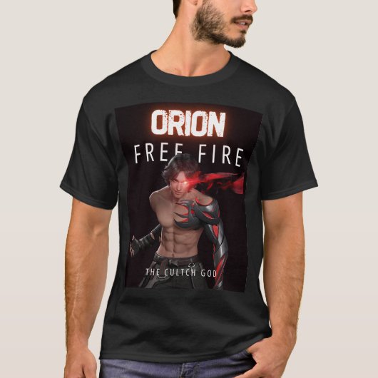 コットンプリントORION：クラッチGodFree Fire T-sh Tシャツ (正面)