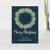 コットンホワイトパインリースメリークリスマス シーズンカード (正面)