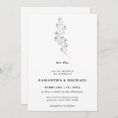 コットンボホ澄んホワイトボタニカル 招待状 (正面/裏面)