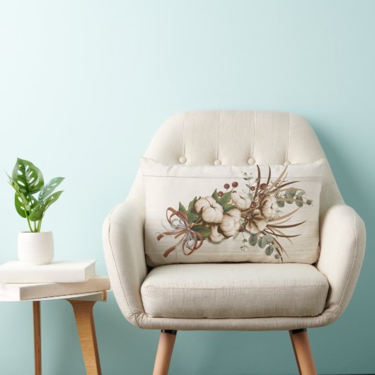 コットンボルプラントランバエレガントー装飾用クッション ランバークッション (椅子)