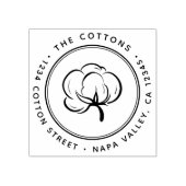 コットンボルリターンアドレス ラバースタンプ (インプリント)