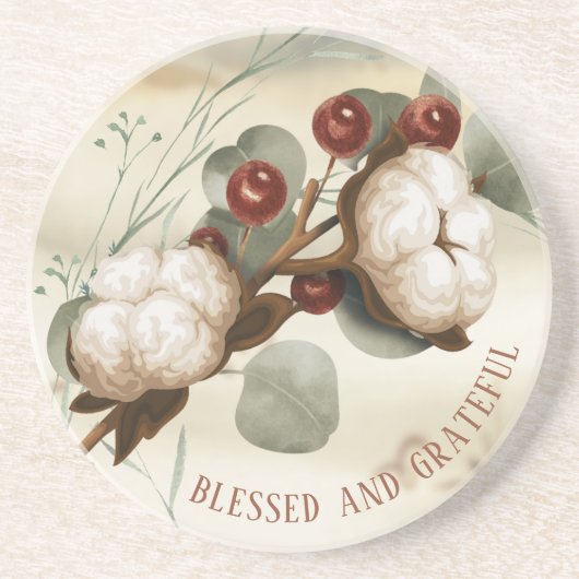 コットンボル植物石エレガントコースター コースター (正面)