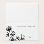 コットンボール工場スケッチ結婚のシーティングカード (外部フラット)