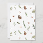 コットンモダンウィンター・グリーンリー・クリスマス・パーティー 招待状 (裏面)