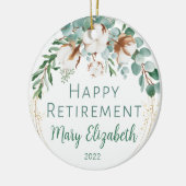 コットンユーカリ退職名オーナメント セラミックオーナメント (左)