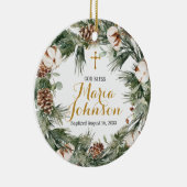 コットンリースバプテスマオーナメントゴッドブレス セラミックオーナメント (右)