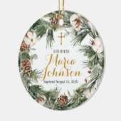 コットンリースバプテスマオーナメントゴッドブレス セラミックオーナメント (左)