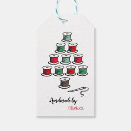 コットンリールクリスマスツリー 手作り ギフトタグ