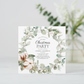 コットン素朴ウィンターグリーナリーリースホリデーパーティー 招待状 (スタンド正面)