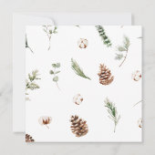 コットン素朴ウィンターグリーナリーリースホリデーパーティー 招待状 (裏面)