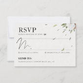 コットン素朴グリー結婚ズ 出欠カード (正面)