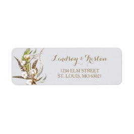コットン素朴フローラ羽毛ブライダルシャワー ラベル