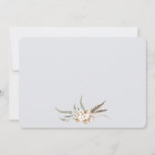 コットン素朴フローラ羽毛ブライダルシャワー 招待状 (裏面)