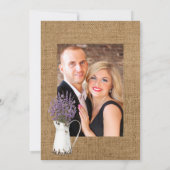 コットン素朴ラベンダーカントリー結婚バーンの写真 招待状 (裏面)