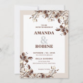 コットン素朴結婚式招待状 招待状 (正面)