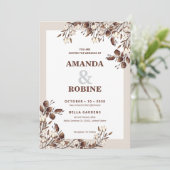 コットン素朴結婚式招待状 招待状 (スタンド正面)