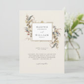 コットン結婚ベージュ 招待状 (スタンド正面)