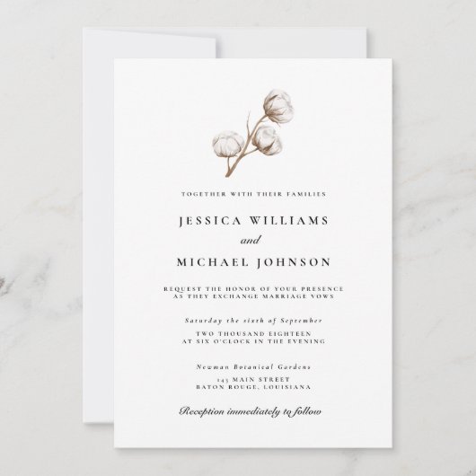 コットン結婚素朴ズ 招待状 (正面)