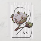 コットン オン ストライプ 2周年結婚記念日 招待状 (正面/裏面)