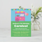 コットン·キャンデカラフルィ·カーニバル·バースデー·パーティー 招待状 (スタンド正面)