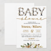 コットン フォリア ベビー シャワー 招待状 (正面/裏面)