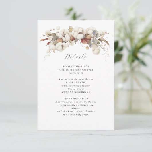 コットン&ユーカリ詳細カード 出欠カード (スタンド正面)