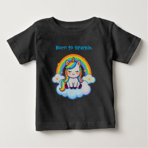 コットンTシャツ - おしゃれなユニコーン ベビーTシャツ