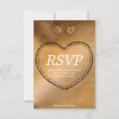 コッパーハーツ ウェディング RSVP カード (正面)