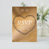 コッパーハーツ ウェディング RSVP カード (スタンド正面)