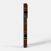 コッパーブラウンの色調 メタリックテクスチャ モノグラム iPhoneケース (右側面)