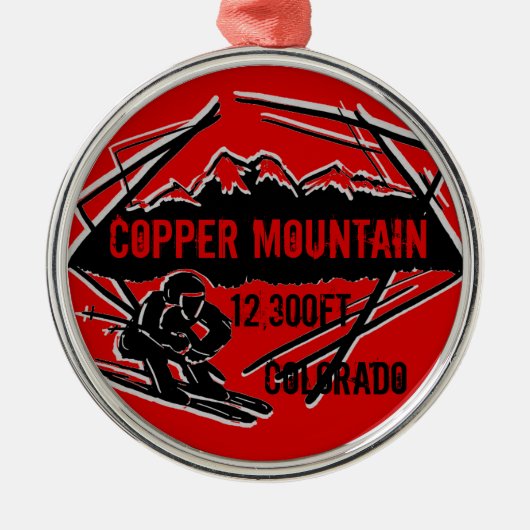 コッパーマウンテンコロラドスキー標高オーナメント メタルオーナメント (正面)