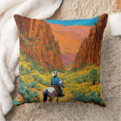 コッパー・キャニオンのカウボーイ | ティンティンスタイルアート» クッション (ブランケット)