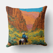 コッパー・キャニオンのカウボーイ | ティンティンスタイルアート» クッション (裏面)