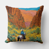 コッパー・キャニオンのカウボーイ | ティンティンスタイルアート» クッション (正面)