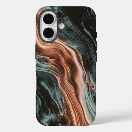 コッパー&テアル大理石フロー Case-Mate iPhoneケース (裏面)