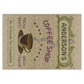 コップが付いている喫茶店はあなた自身のパーソナライズ作成します カッティングボード (正面)