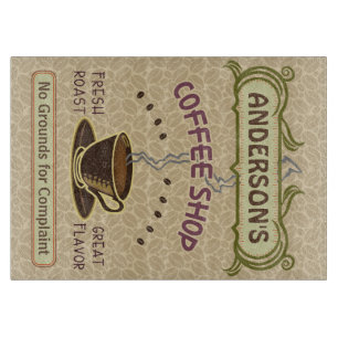 コップが付いている喫茶店はあなた自身のパーソナライズ作成します カッティングボード