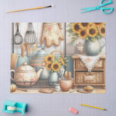 コップとひまわり キッチン 水彩画 薄葉紙 (クラフト)